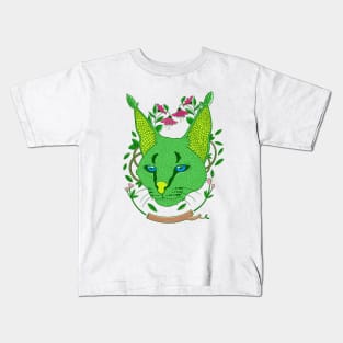 Floral Caracal Kids T-Shirt